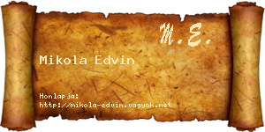 Mikola Edvin névjegykártya